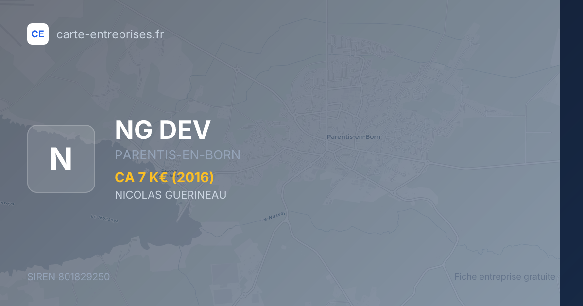 NG DEV — 801829250 — fiche entreprise