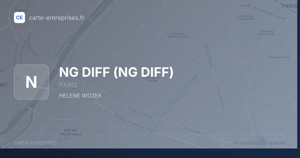 NG DIFF — 439001850 — fiche entreprise