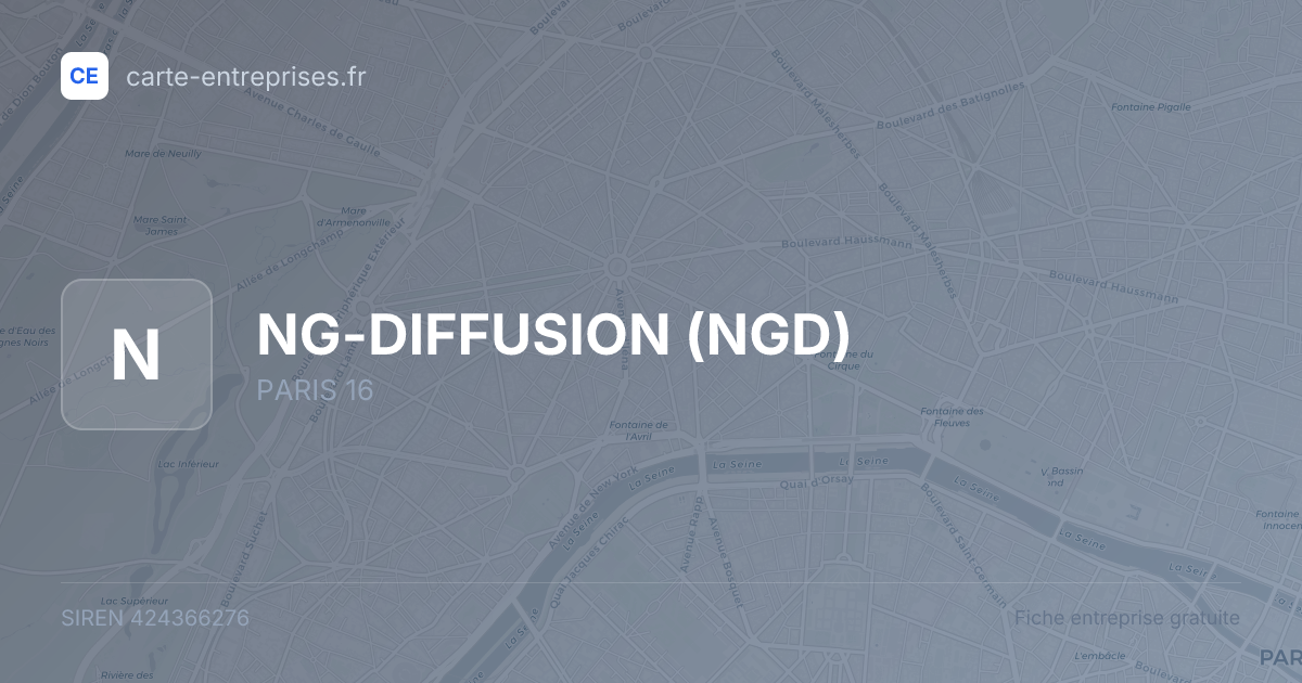 NG-DIFFUSION (NGD) — 424366276 — fiche entreprise