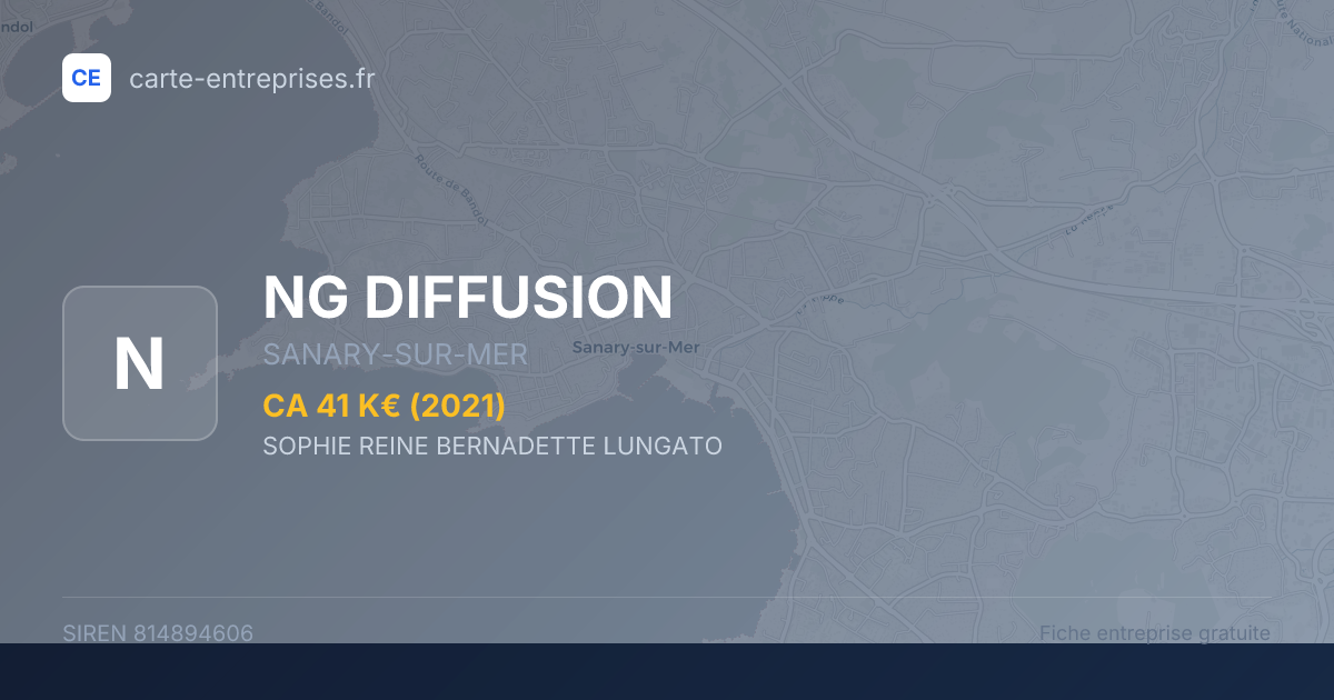 NG DIFFUSION — 814894606 — fiche entreprise