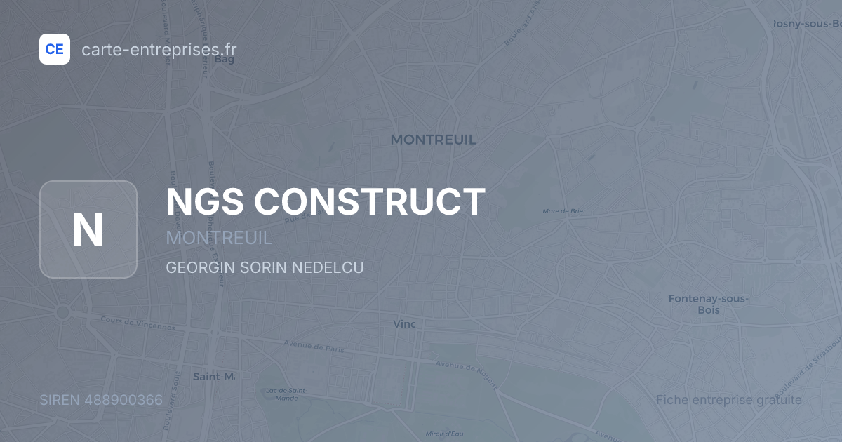 NGS CONSTRUCT — 488900366 — fiche entreprise