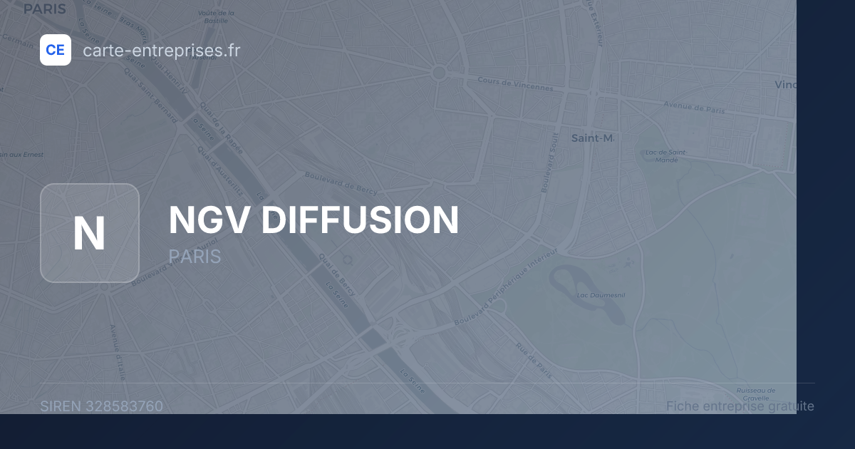 NGV DIFFUSION — 328583760 — fiche entreprise