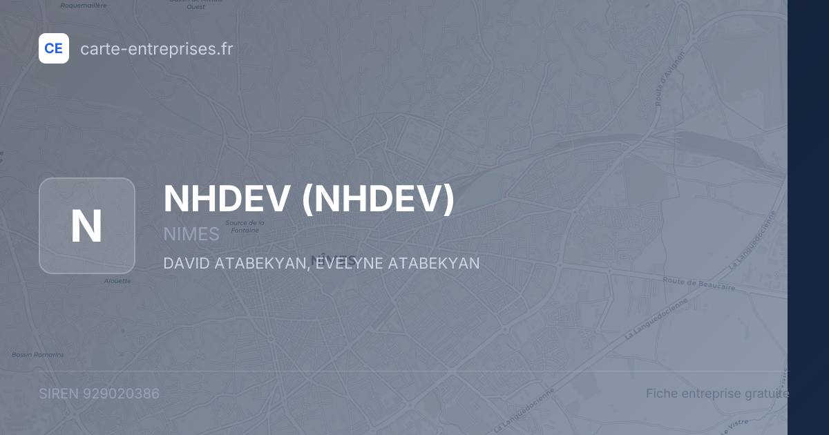 NHDEV — 929020386 — fiche entreprise