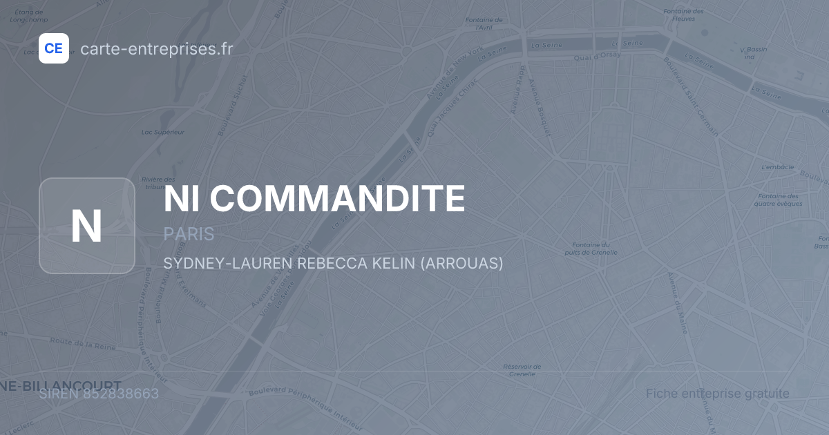 NI COMMANDITE — 852838663 — fiche entreprise