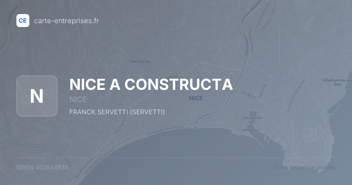 NICE A CONSTRUCTA — 402644835 — fiche entreprise
