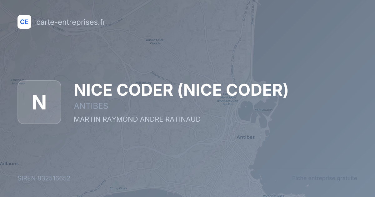 NICE CODER — 832516652 — fiche entreprise