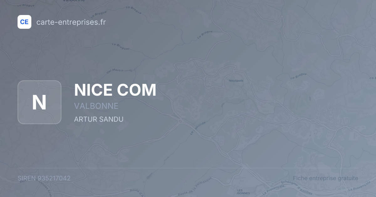 NICE COM — 935217042 — fiche entreprise