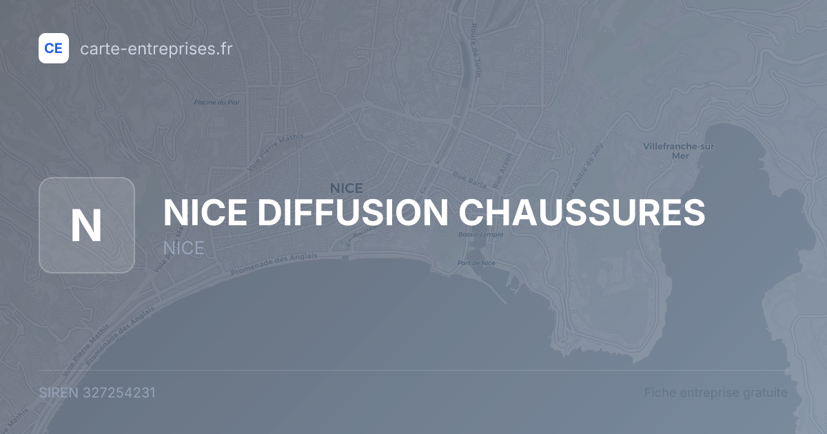 NICE DIFFUSION CHAUSSURES — 327254231 — fiche entreprise