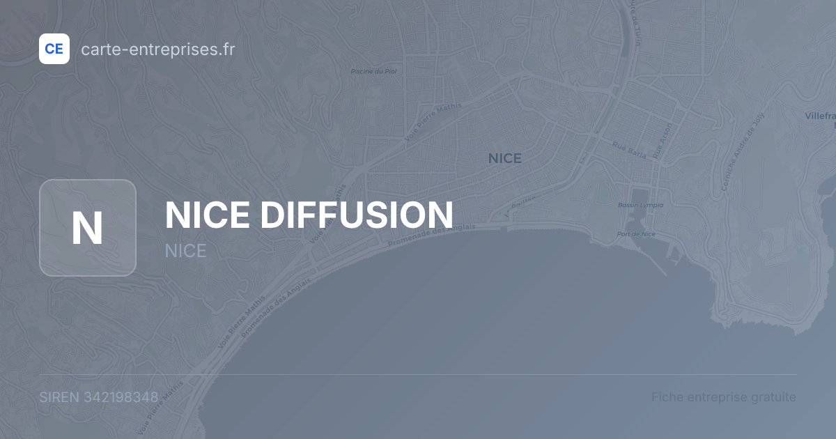 NICE DIFFUSION — 342198348 — fiche entreprise