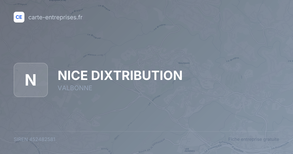 NICE DIXTRIBUTION — 452482581 — fiche entreprise
