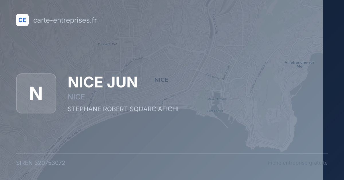NICE JUN — 320753072 — fiche entreprise