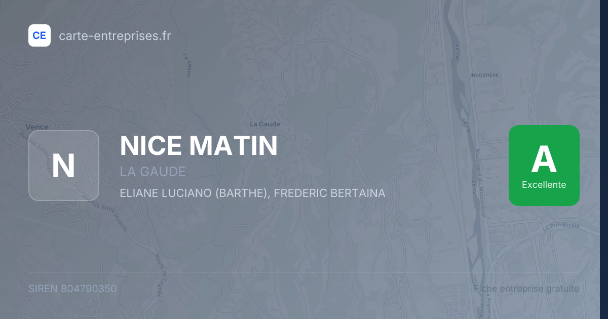 NICE MATIN — 804790350 — fiche entreprise