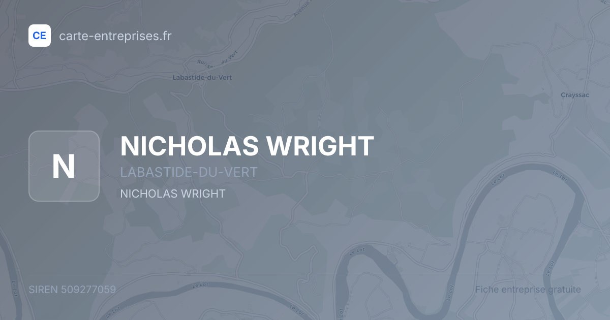 NICHOLAS WRIGHT — 509277059 — fiche entreprise