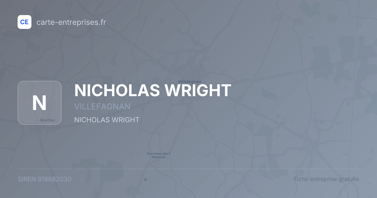 NICHOLAS WRIGHT — 819682030 — fiche entreprise
