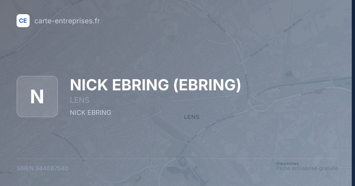NICK EBRING (EBRING) — 944687540 — fiche entreprise