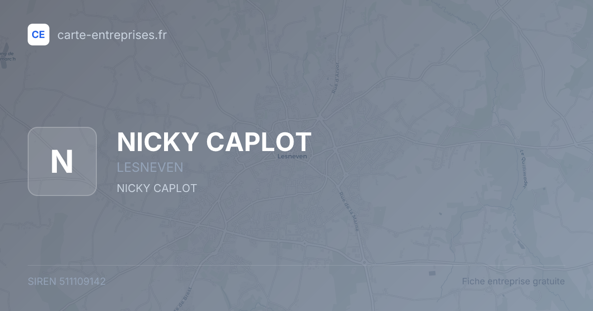 NICKY CAPLOT — 511109142 — fiche entreprise