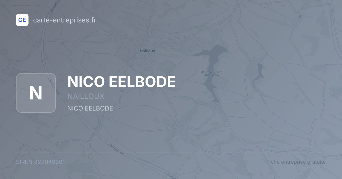 NICO EELBODE — 822049391 — fiche entreprise