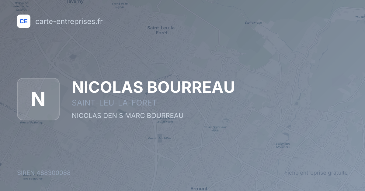 NICOLAS BOURREAU — 488300088 — fiche entreprise