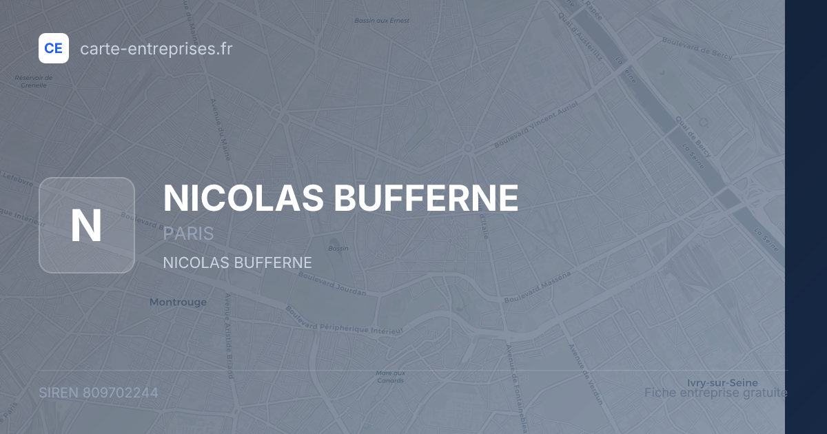 NICOLAS BUFFERNE — 809702244 — fiche entreprise