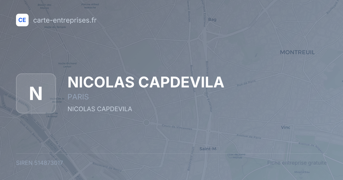 NICOLAS CAPDEVILA — 514873017 — fiche entreprise