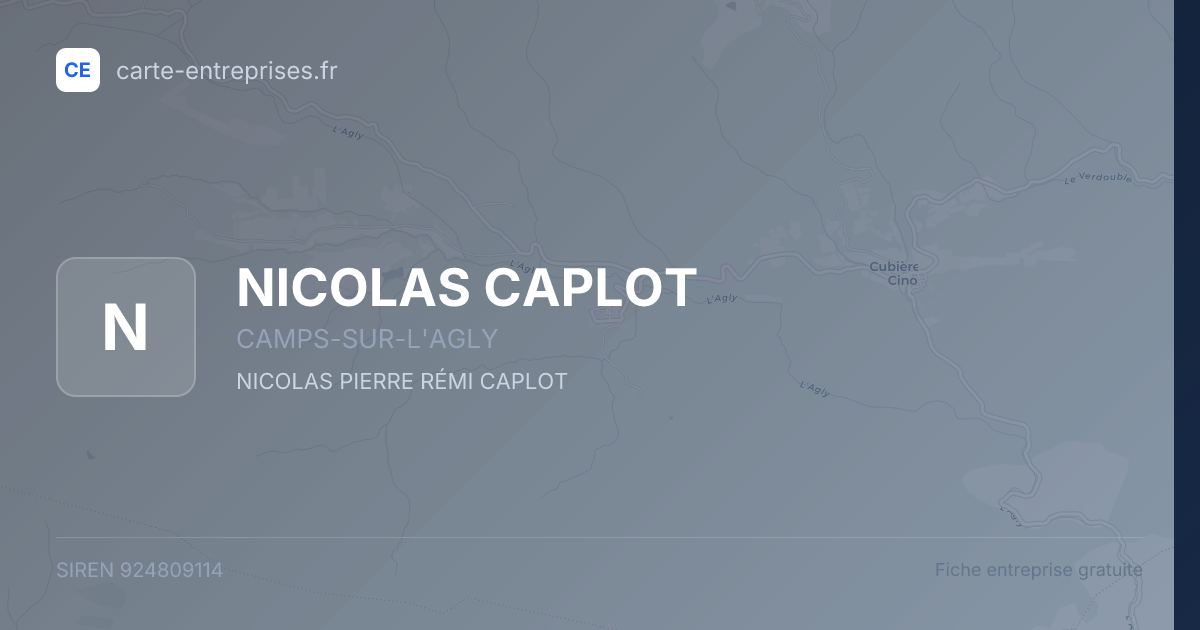 NICOLAS CAPLOT — 924809114 — fiche entreprise