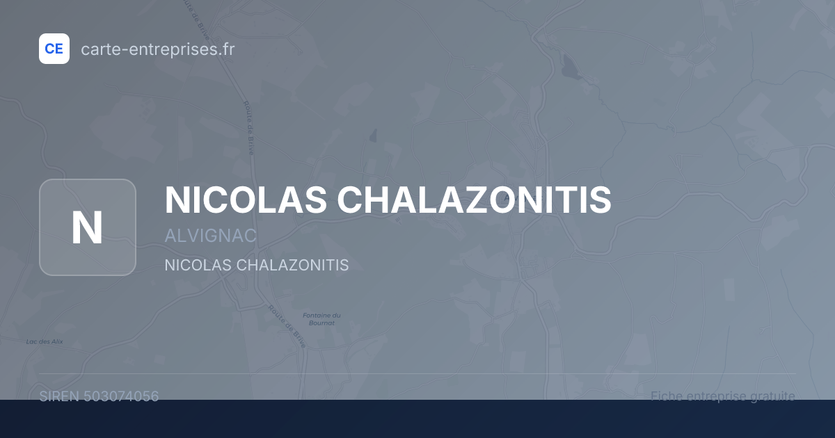 NICOLAS CHALAZONITIS — 503074056 — fiche entreprise