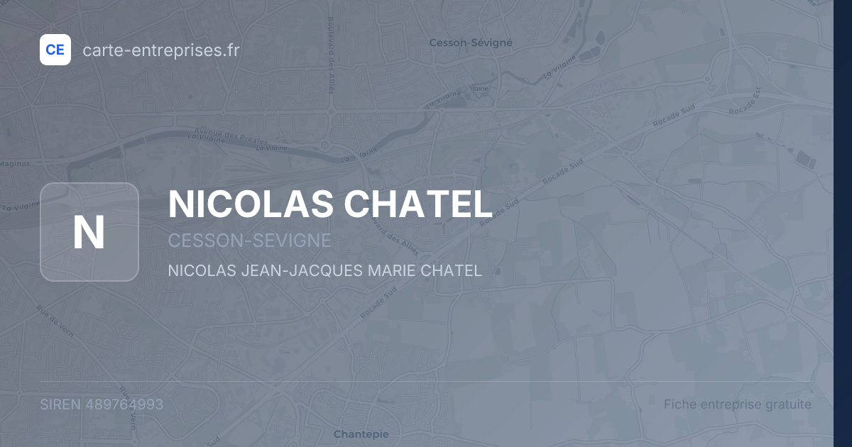 NICOLAS CHATEL — 489764993 — fiche entreprise