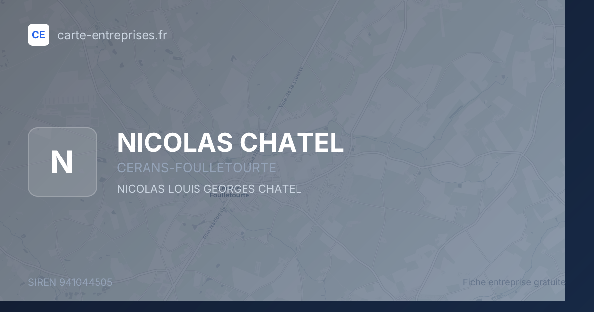 NICOLAS CHATEL — 941044505 — fiche entreprise