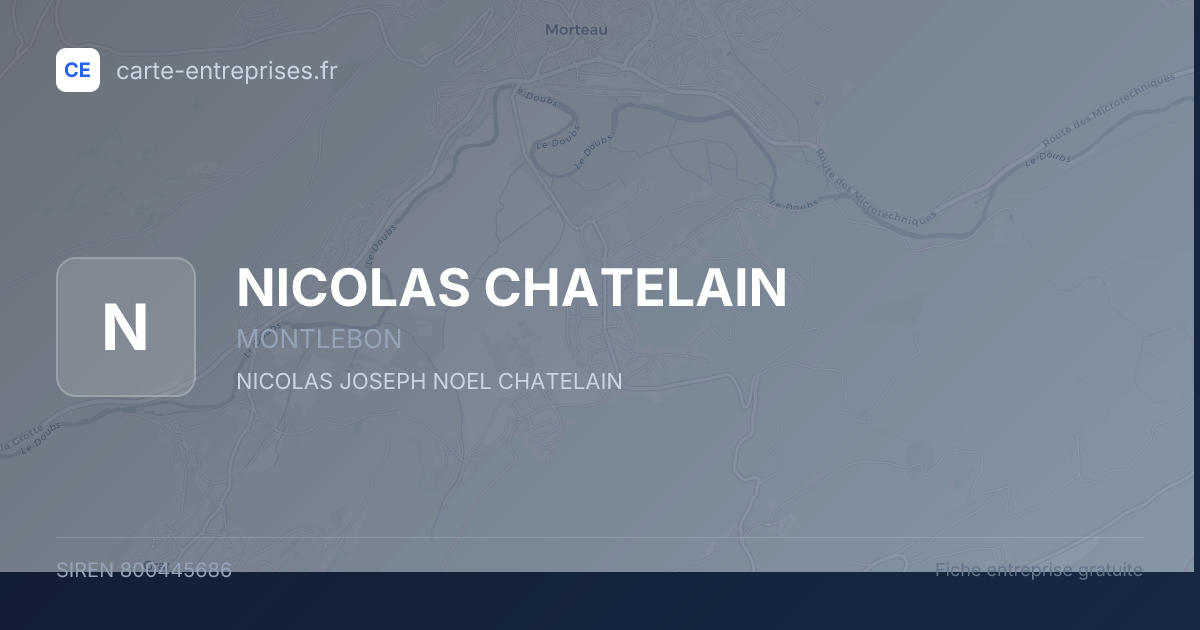 NICOLAS CHATELAIN — 800445686 — fiche entreprise