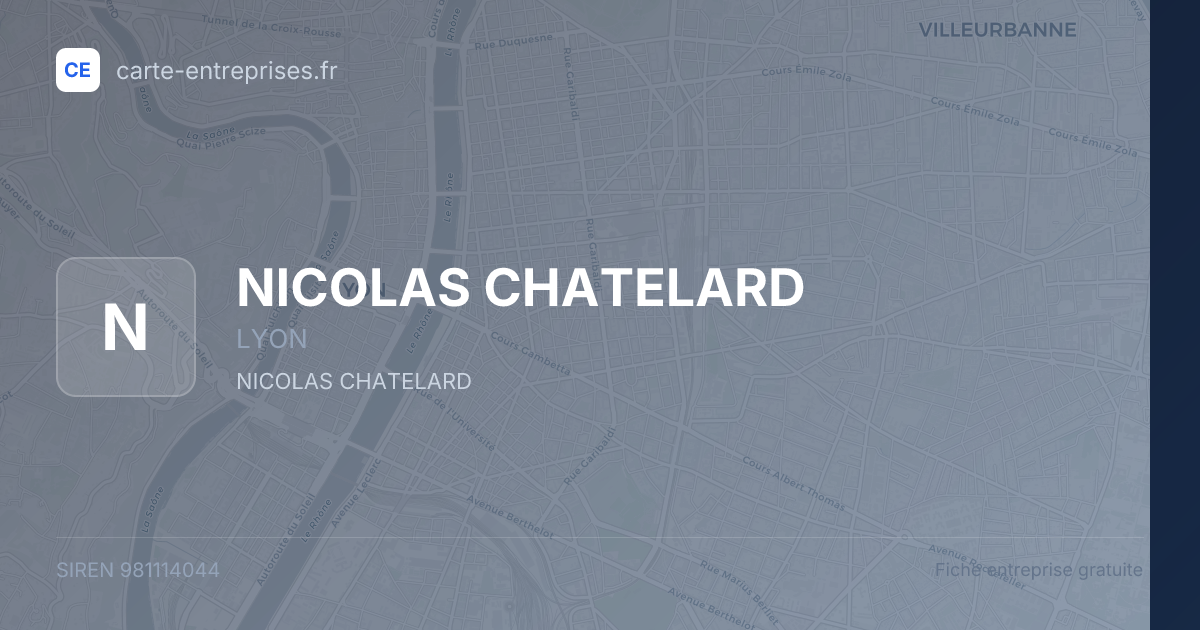 NICOLAS CHATELARD — 981114044 — fiche entreprise