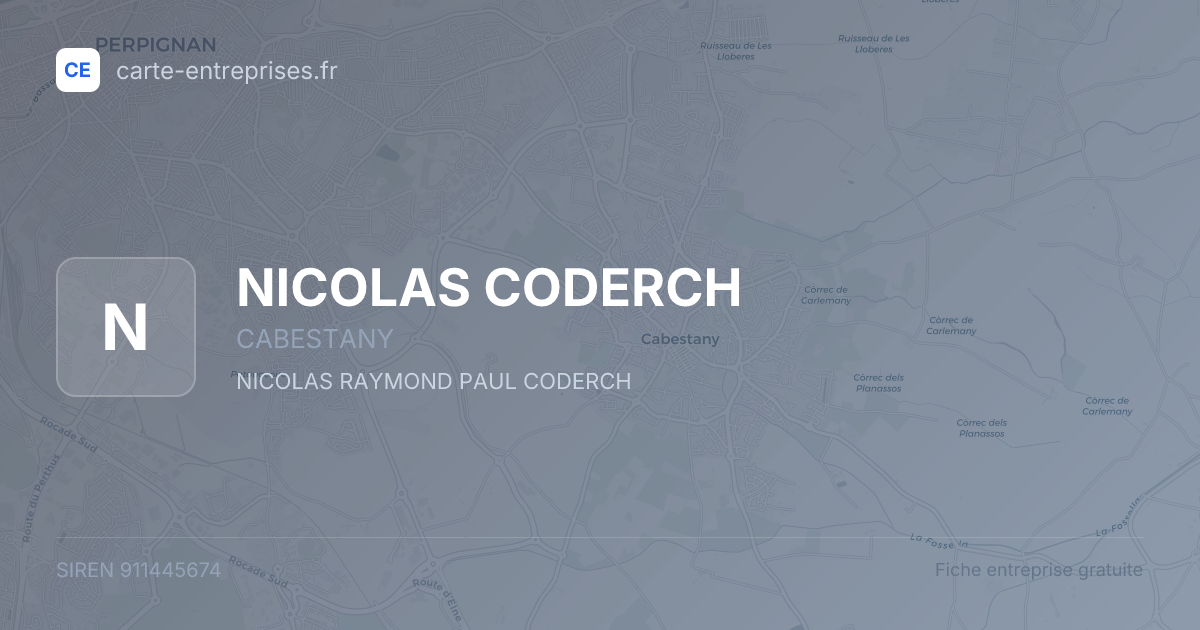 NICOLAS CODERCH — 911445674 — fiche entreprise