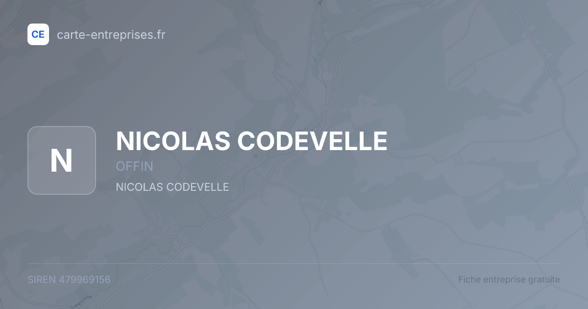 NICOLAS CODEVELLE — 479969156 — fiche entreprise