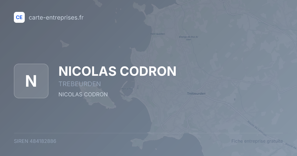 NICOLAS CODRON — 484182886 — fiche entreprise