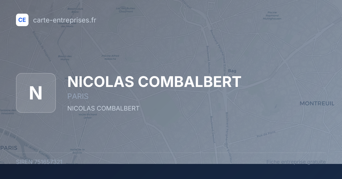 NICOLAS COMBALBERT — 751657321 — fiche entreprise