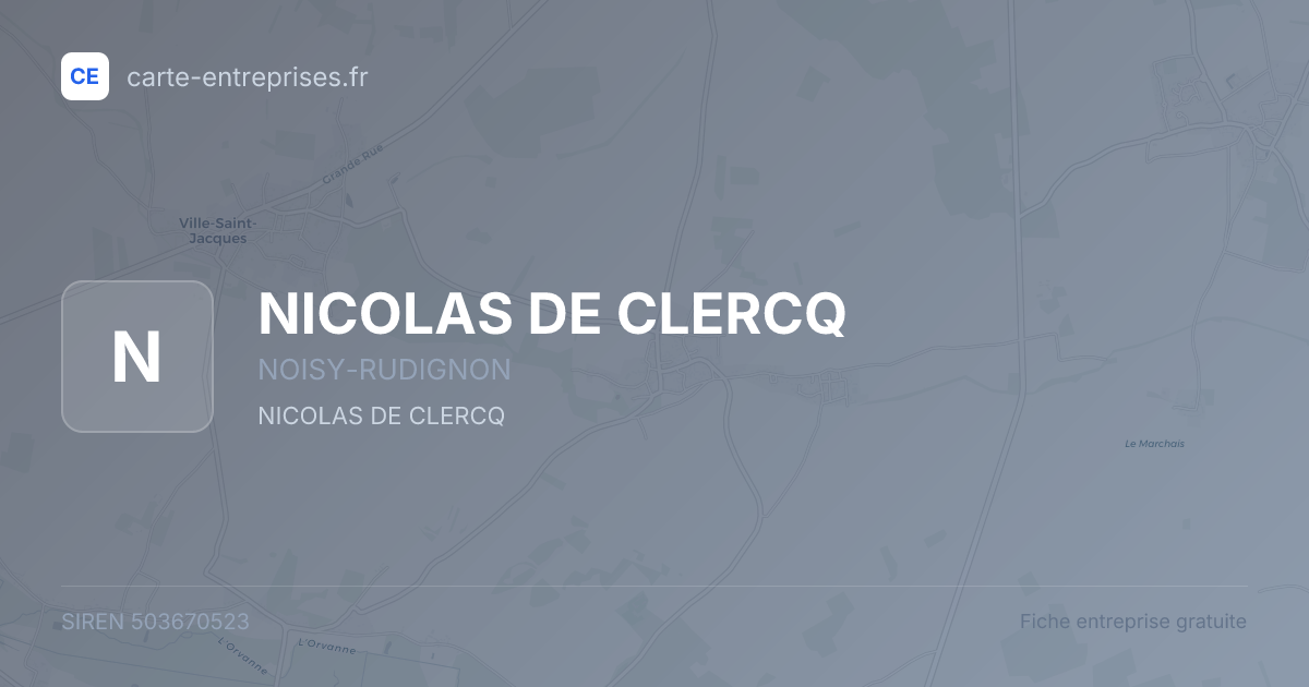 NICOLAS DE CLERCQ — 503670523 — fiche entreprise
