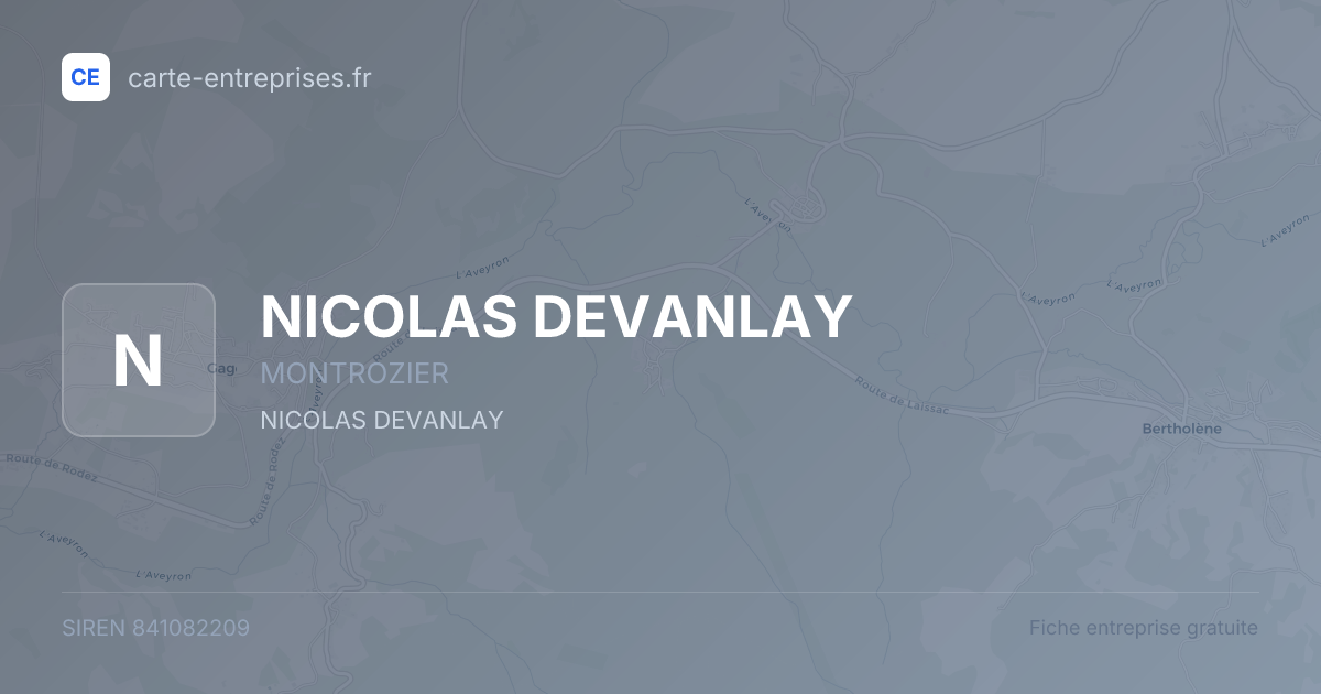 NICOLAS DEVANLAY — 841082209 — fiche entreprise