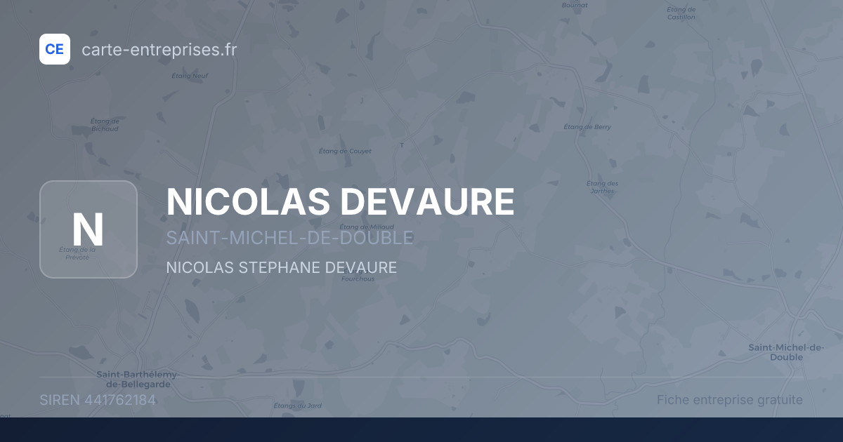 NICOLAS DEVAURE — 441762184 — fiche entreprise