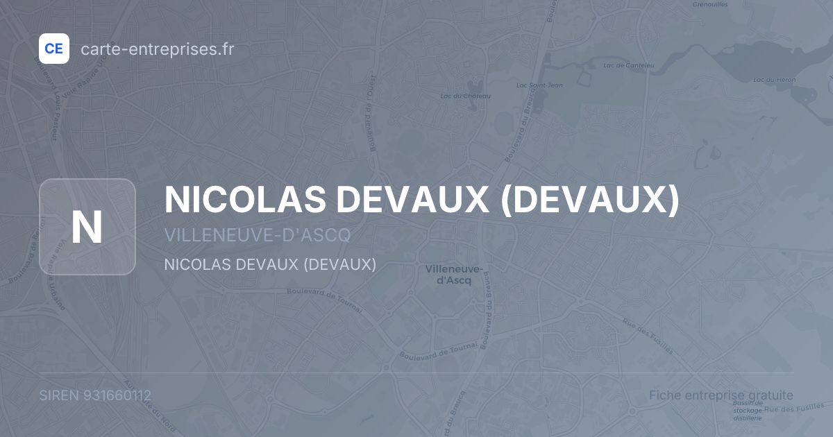 NICOLAS DEVAUX (DEVAUX) — 931660112 — fiche entreprise