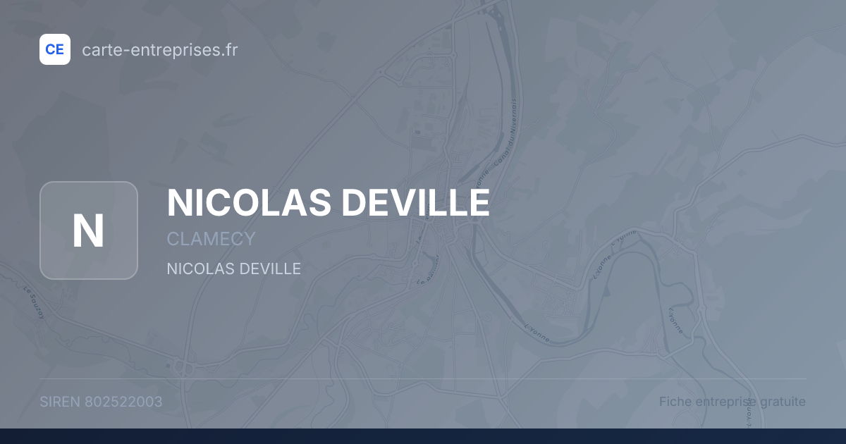 NICOLAS DEVILLE — 802522003 — fiche entreprise