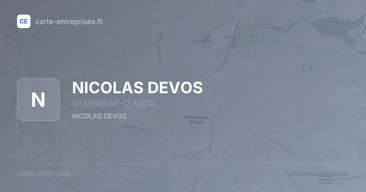 NICOLAS DEVOS — 508475258 — fiche entreprise