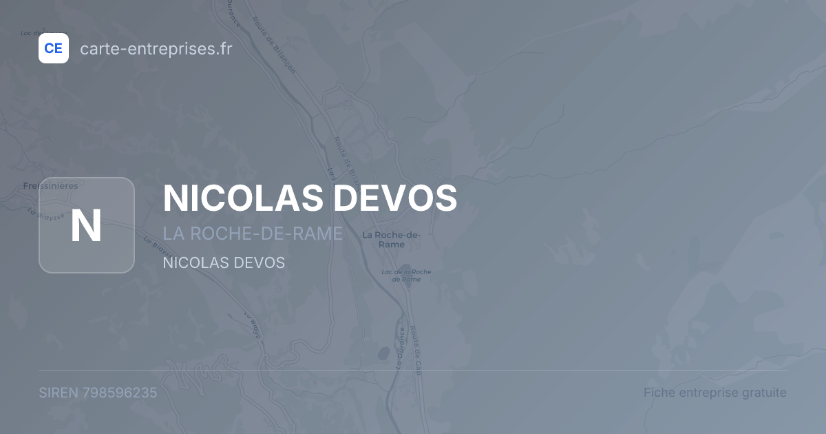 NICOLAS DEVOS — 798596235 — fiche entreprise