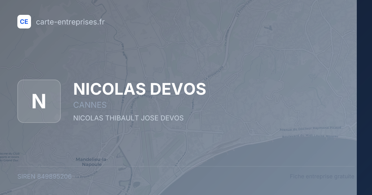 NICOLAS DEVOS — 849895206 — fiche entreprise
