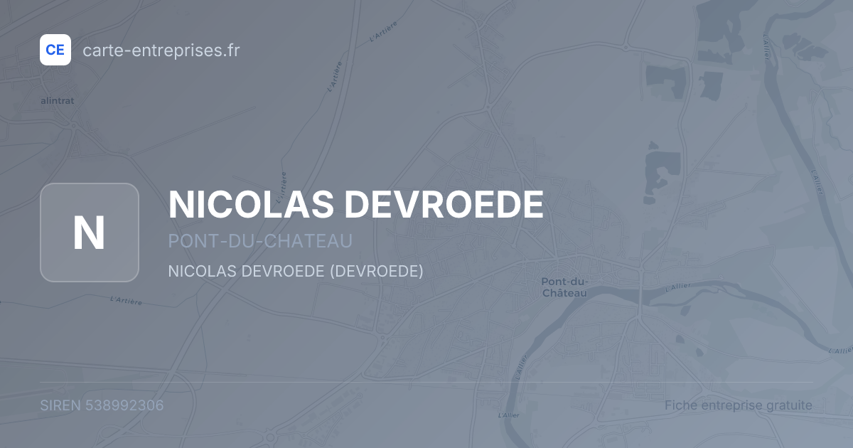 NICOLAS DEVROEDE — 538992306 — fiche entreprise