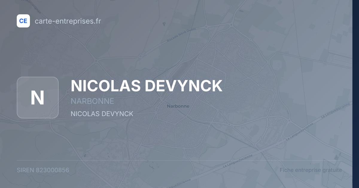 NICOLAS DEVYNCK — 823000856 — fiche entreprise
