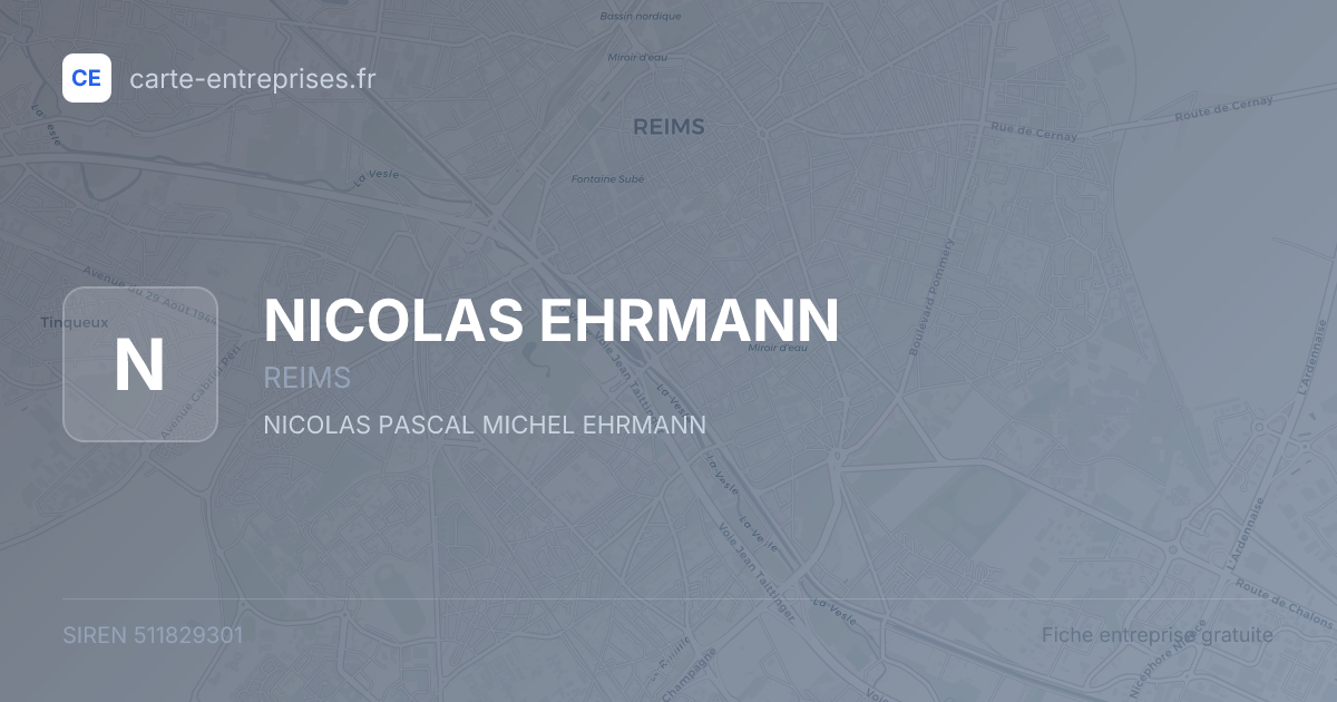 NICOLAS EHRMANN — 511829301 — fiche entreprise