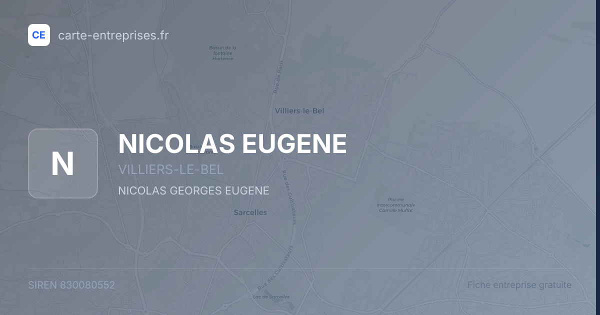 NICOLAS EUGENE — 830080552 — fiche entreprise