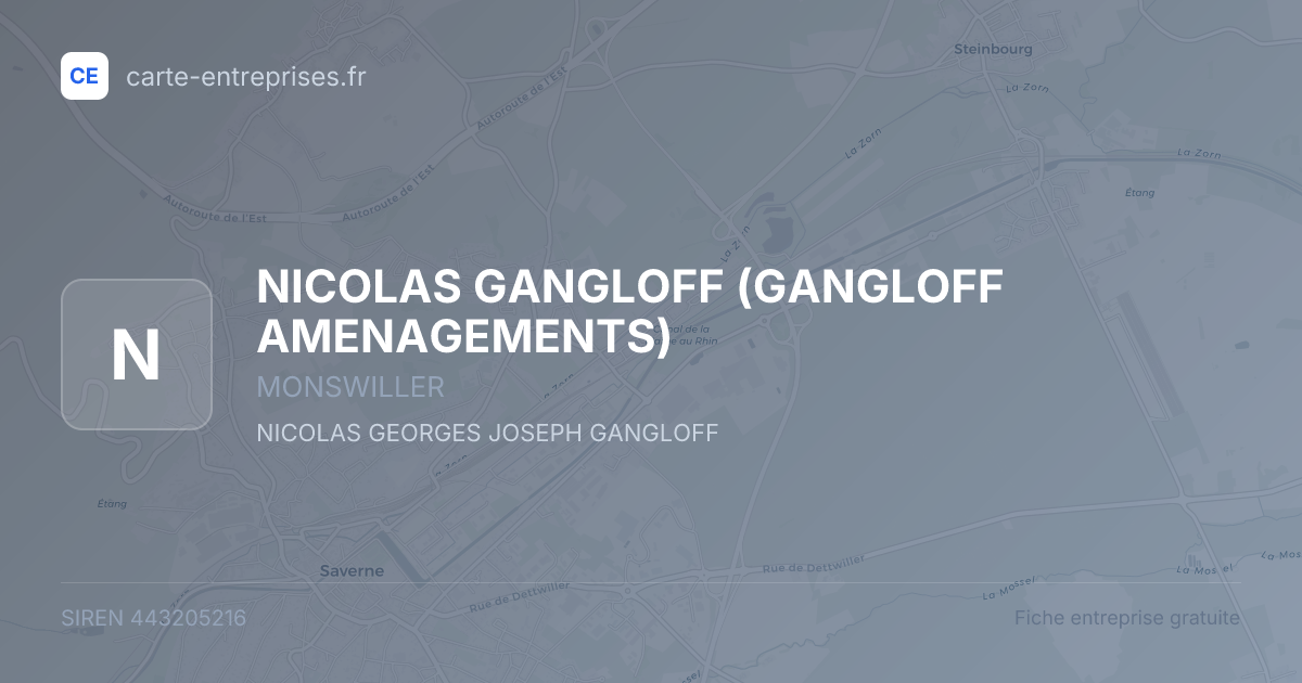 NICOLAS GANGLOFF (GANGLOFF AMENAGEMENTS) — 443205216 — fiche entreprise