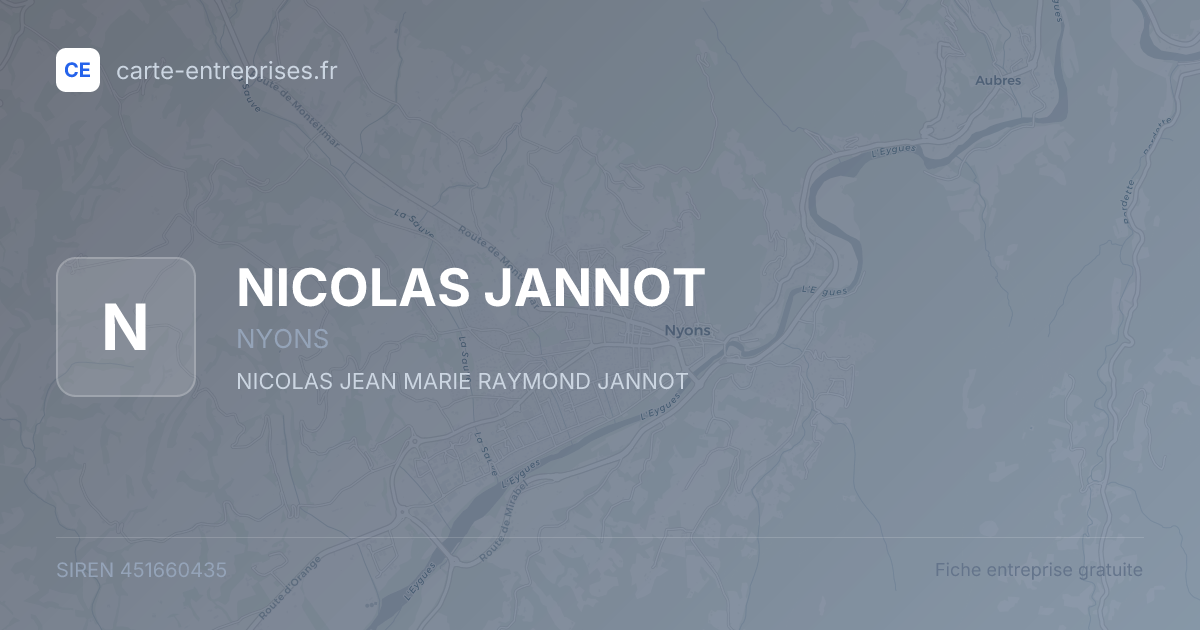 NICOLAS JANNOT — 451660435 — fiche entreprise