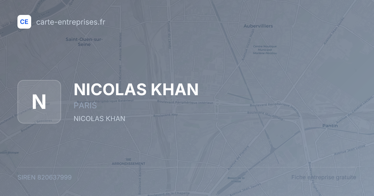 NICOLAS KHAN — 820637999 — fiche entreprise