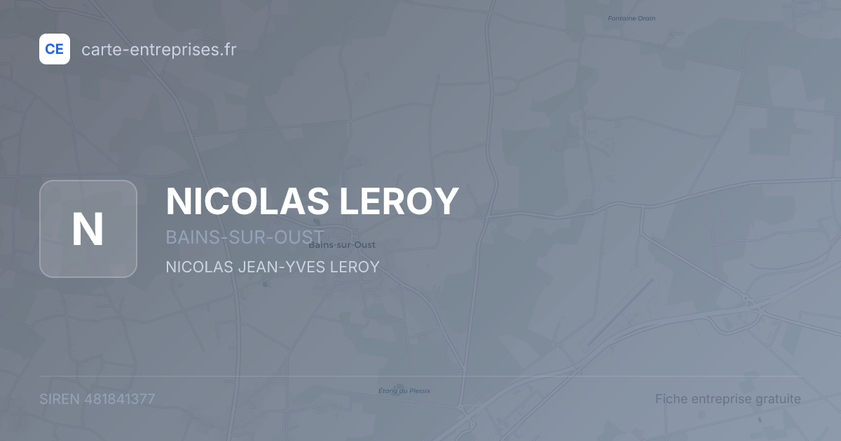NICOLAS LEROY — 481841377 — fiche entreprise